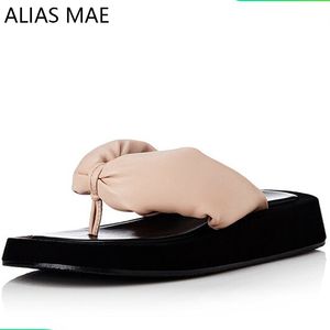 Alias ​​mae mode flip-flops kvinnor sommar utomhus 2024 ny stil koreansk version tjock sula ökar högkvalitativ textur casual strandskor