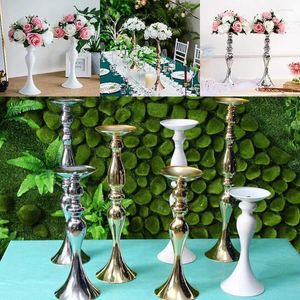 Candle Holders 32/38/50cm Metal Holder Stand Flowers Vase Candlestick Wedding Home Table Centerpiece Event Flower Rack Road Lead Decor