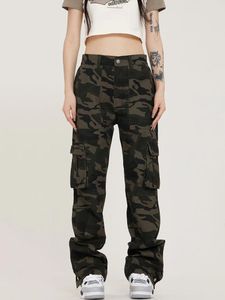 Women's Pants Camouflage Vintage Cargo Casual Fashion Y2k Style Baggy Jogger Sweatpants Loose Streetwear Stacked Wide Trousers