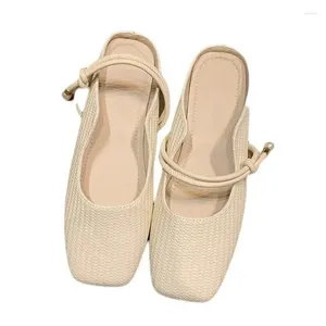 Lässige Schuhe Baotou halbe Pantoffeln Frauen Summer Outwear 2024 Trendy Sandalen mit dicken Absätzen und Hoch
