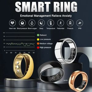 Smart Ring Activity Tracker Freqüência cardíaca Sleep Monitor o anel de dedo da pressão arterial de oxigênio no sangue para iOS Android Women Gifts 240422