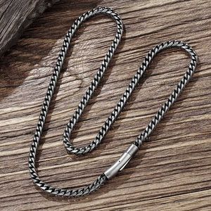 Strands mkendn vintage oksydowany chłodny zwijany łańcuch kubański dla mężczyzn stal nierdzewna Punk Rock Antique Cubic Tail Cain Prezent dla mężczyzn 240424