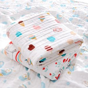 Gloves Baby Bath Towel Muslin Cloth Kids Bathrobe Child Blanket Wrap for Newborn Infant Toddler Boys Girls Gauze Cotton 110*110cm