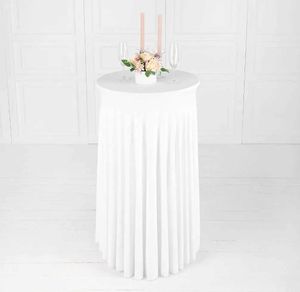 Bordduk Home Product Centersimple Wedding Table Coverspandex Cocktailwhite Table Fabricleica High Bar Table Linen Banket Hotel Party Decoration 240426