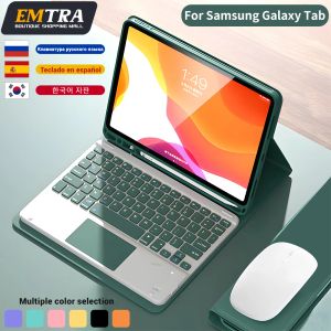 Rakare EMTRA för Samsung Galaxy Tab Tangentboard -fodral för A8 10.5 S6 Lite 10.4 S7 S8 11in S7 Plus S7 Fe S8 Plus 12,4 tum Fodral TABLET COVER