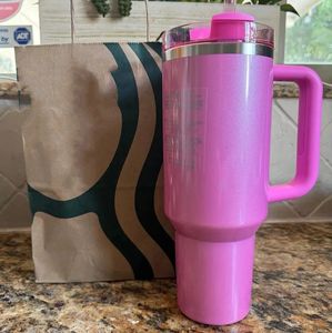 Black Chroma Pink Parade 40oz Quencher H2.0 Mugs Cups co-märke Cosmo Pink Target Red Tumblers Cups Silicone Handle Valentine's Day Gift