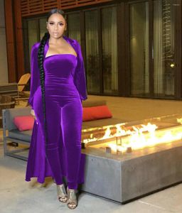 Casual Dresses Velvet Sweatsuit Two 2 Piece Set for Women Fitness Outfit X-Long Cloak Topps BodyCon Romper Tracksuit 2024