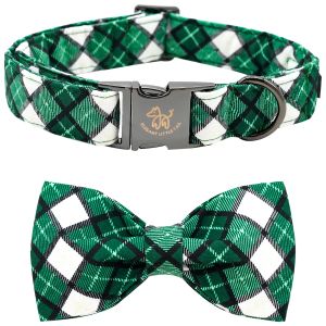 Collars Elegant little tail Dog Collar with Bow St. Patrick's Day Dog Collar Cute Dog Bowtie Pet Gift Dog Collar for Large Dogs