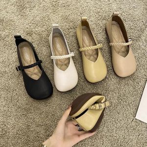 Casual Shoes 2024Shallow Mouth Woman Shoe Square Toe Female Footwear Elegant Soft Autumn Modis Comfortable Moccasin Dress Fall Summer