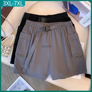 Shorts femminile Nuovo donna estate più pantaloni caldi donne grandi pantaloncini tascabili in cotone grigio nero sciolto 3xl 4xl 5xl 6xl 7xll2404