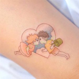 Tattoo Transfer wasserdichte temporäre Tattoo Aufkleber Anime Cartoon Kinder Meer Liebesmuster Tatoo gefälschte Tatto Körperkunst für Frau Männer 240426