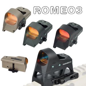 تكتيكي Romeo3 1x25mm 3 Moa Rmr Red Dot Reflex Sight Scope Picatinny QD Mount Rifle 20mm Rail مع شعار