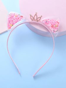 Accessoires 1 Clear Cat Ohrstirnband mit funkelnden kleinen Stars und Prinzessin Tiara für Kinderfeiertagsfeier Hair Accessoires Geschenk