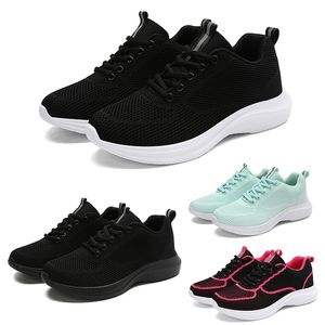 Free Shipping Men Women Running Shoes Solid Lace-Up Breathable Black Pink Mint Grey Mens Trainers Sport Sneakers GAI