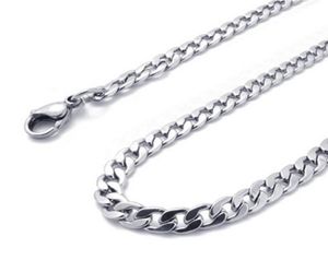 Skicka hela 5st Lot 6mm 24inch rostfritt stål silver platt NK Curb Chain Link Halsband Thanksgiving Day Jewelry Women4538865