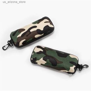 Solglasögon Fall Green Camouflage Glasses Case Portable EVA Solglasögon Skyddande Läsväska Dragkedja Väska Travel Q240426