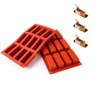 Moulds 12holes Rectangle Shapes Silicone Mold Fondant Chocolate Mold Soap Mould Biscuit Cookie Baking Pan Kitchen Bakeware Accessories
