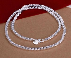 Klassiker 925 Sterling Silber Halsketten 4mm Box Kette Charm Schmuck 20 Zoll Mode Men039s Halskette Party Weihnachtsgeschenke Chai4311827