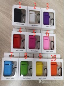 10pcslot For Apple AirPods Protective Shockproof Silicone Case Pouch With Dust Plug Retail Package For iPhone 7 Bluetooth Earphon6507741
