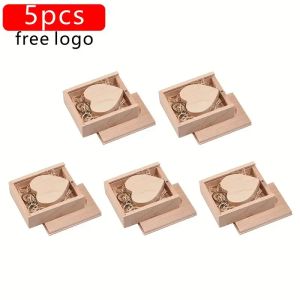 Laufwerke Shandian 5pcs/Los Holz Herz USB + Box USB Flash Drive Pendrive 128 GB 64 GB 32 GB 16 GB 8 GB U Disk 4 GB Fotografie Hochzeitsgeschenke