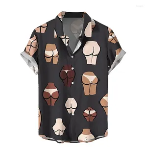 Mäns avslappnade skjortor Hawaiian 3D -tryck Sexiga flickor Mens Kort ärm Blus Holiday Party Tops överdimensionerade tee -skjorta för män harjuku camisa