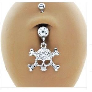 30st. Mycket skalle dingle navel magen ringar kropp piercing smycken