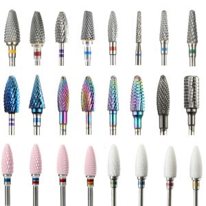 Bits 64 Types Ceramic Carbide Milling Cutter for Manicure Pedicure Rotary Nail Drill Bit Electric Manicure Drill Accessory Art Tools