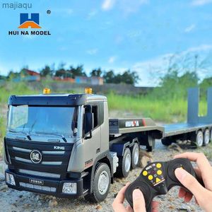 Samochód elektryczny/RC Huina RC Truck Trailer 1/24 9ch Control Truck Electric Flat Truck Model Inżynieria Inżynieria Pojazd TOL2404