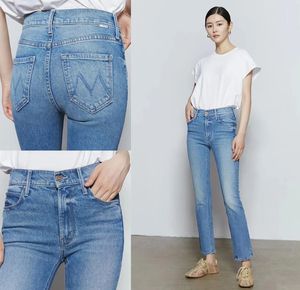Kvinnor sträcker rak denim byxor mode casual ankelength jeans 240409