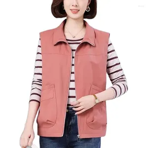 Women's Vests Spring Autumn Women Vest Coat 2024 Fashion Sleeveless Short Jacket Female Waistcoat Clothing Chalecos Para Mujer 4XL