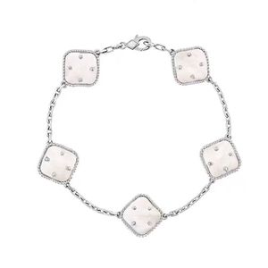 5 motif 4 four leaf clover bracelet women 2 sided inlaid pink white mother of pearl charm bracelets 925 sterling silver fine designer jewelry men party daily gift