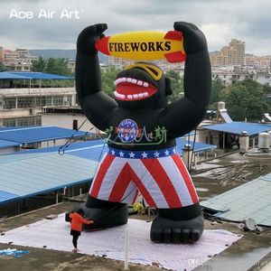 10mh (33 piedi) con fuochi d'artificio gonfiabile in soffiabile King Kong Fire Arrow Giant Giant Pop-up Gorilla Firework Model per la promozione