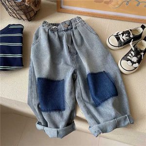 Pantaloni Pantaloni Spring and Autumns Comparazione dei jeans a gamba larga pantaloni sciolti ragazzi e ragazze jeans bambini babyshidsl2404