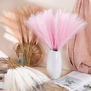 Flores decorativas 5pcs 55cm Bouquet de grama artificial de pampas para decoração de festas de decoração de casamento em casa quarto Diy Flower Vase Planta Fake