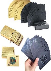 Новые золотые черные пластиковые покерные карты водонепроницаемые домашние игровые карты для настольных игр19955590596