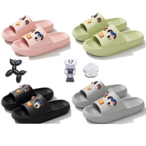Slippers DIY Fashion Shoes Chain Crative Cartoon Dog Slippers Women Lychee Slides Warm Home Slides Platform Bubble Slippers 36-45