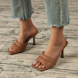 Slippers 2024 Women Women High Sexy Solid Plus Size Ladies Sapatos Moda Saltos finos Party Footwear Outdoor