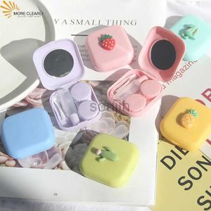 Contact Lens Accessories Cute Contact Lenses Box Candy Solid Color Women Portable Lens Case for Ins Eyes Care Kit Glasses Case Holder Container Gift New d240426