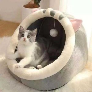 Cat Carriers Crates Houses Deep Sleep Cat Bed Warm Pet Basket Comfortable Cat House Cat Rest Room Mat Cat Nest Tent Soft Dog Mat Bag Cave Cat Bed 240426