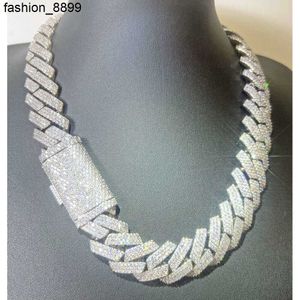 التصميم الفاخر ثقيل Sier Gold Moissanite Chain 20mm Gra VVS Moissanite Diamond Designer Cuban Cazing Cust