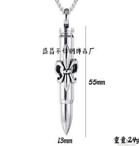 Designer Chrome Pendant Necklace Creative Accessories Titanium Steel Bullet Cast Men039s Hearts Original Lover Gifts Cross Ch C5768393