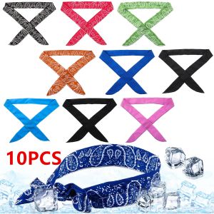 Scarves 10 pcs Ice Cool Scarf Neck Wrap Summer Cooling Scarf Headband Multifunction Wrist Cooler Bandana for golf, outdoor, walking