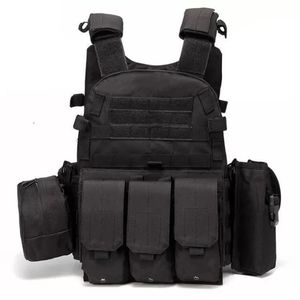 6094 Nylon Webbed Gear Tactical Vest Body Armor Hunting Airsoft Accessories Pouch Combat Camo Military Army Vest 240408