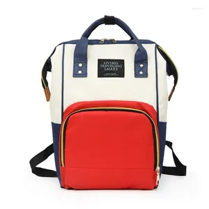 Backpack Style Moda Mulheres Multifunção Bolsa Bolsa de Bolsa de ombro Candy Color Maternidade Patchwork Rucksack