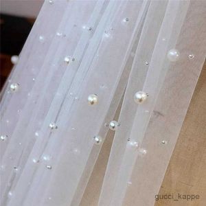 Wedding Hair Jewelry Welon Slubny New Arrival 3 Meters Long Pearls Bridal Veil One Layer Cathedral 3M Wedding Veil with comb Voile Mariage
