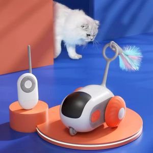 Toys Electric Moving Cat Toys Remote Control Wireless Tease Cat Toy USB Charging Intelligent Car Cat Toys for Indoor Cats Small Dogs