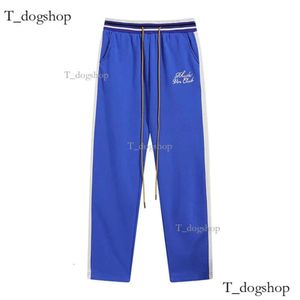 2024 Nytt tidvattenmärke Rhude Men's Letter Brodery Hip Hop Sweatpants Män och kvinnor Casual Loose Workout Pants Mens Track Joggers Trous 640