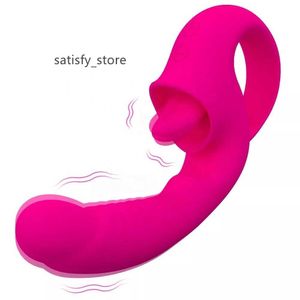 Il dildo all'ingrosso lecca la lingua vibrante vibratore per le donne