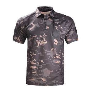 T-shirt tattiche Han Ye Mens Camicia da battaglia tattica a maniche corta Outdoor traspirante da campeggio da campeggio Air Gun pistola a tre vie Top 240426