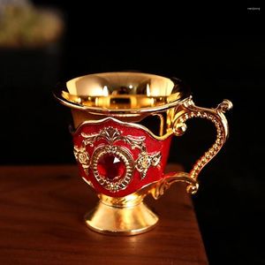 Tazze vintage vino tazza metallo retrò mini Red Calice Gold Gold in stile European Regalo per arredamento per la casa